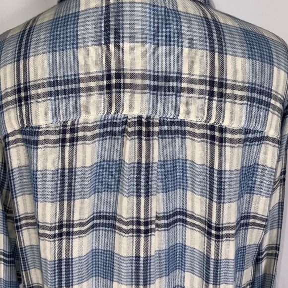 Velvet By Graham & Spencer Long Sleeves Blue Plaid Shirt With Pockets Small NWT - Picture 11 of 16